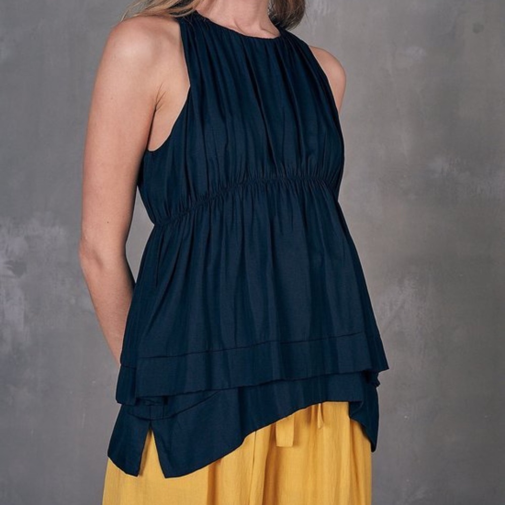 Double layer Sleeveless Woven  top